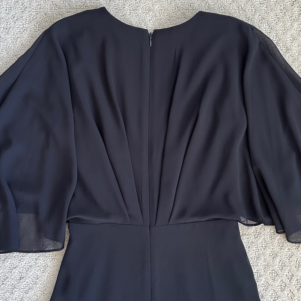 Alex Marie Carissa Chiffon Flutter Sleeve V-Neck Dress Black 2 Classic Party NWT - Picture 10 of 15